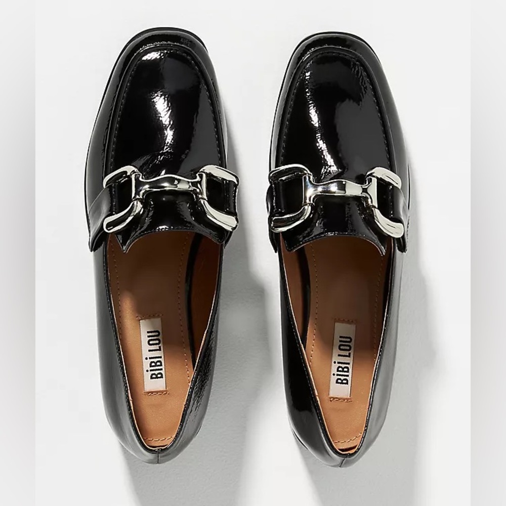 Anthropologie Bibi Lou Zagreb Patent Loafers in Black.